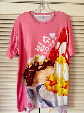 ADORBS AF MINT COND NUM NOMS PINK DESSERT SHIRT WOMEN’S SIZE LARGE